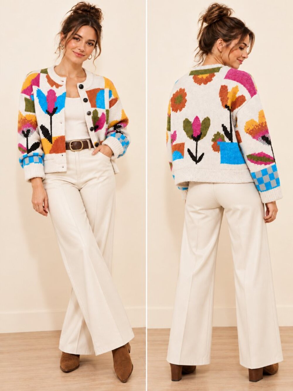 Free People Tulip Whirl Cardigan Size M - Picture 1 of 12